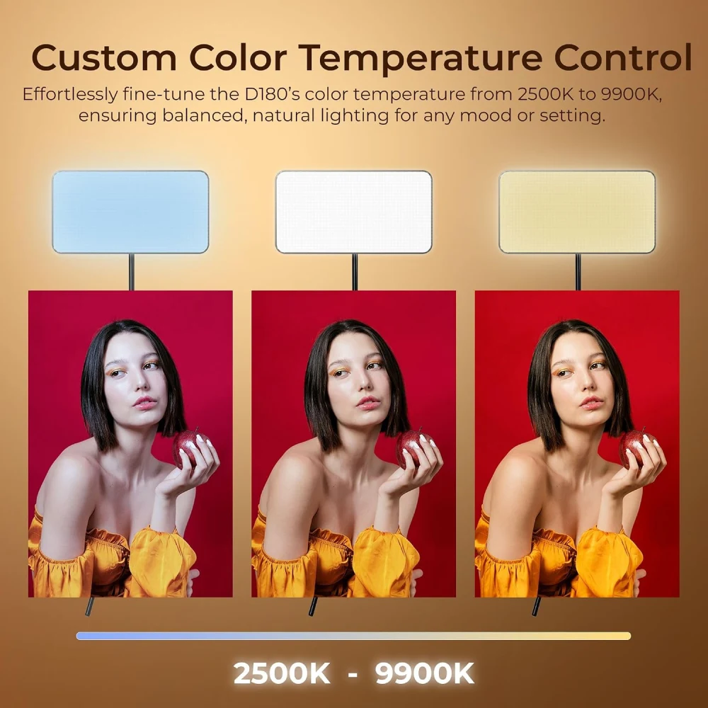 DigiTek Portable Bi-Color LED Video Light With Built In Battery (D180) view 2